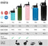 MIRA 12 oz Small Insulated Water Bottle, Leak-Proof Stainless Steel with Straw Lid for Travel, Gym - Black