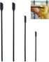 Mini Silicone Spatula Set, Small Rubber Spatula for Makeup, Thin Jar Scraper for Kitchen, 4 PACK, Black