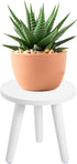 Samll 8.6"Tall Plant Stand Indoor/Outdoor for Plants,Wood White Planter Stands Holder Mid Century Pedestal Shelf,Sturdy
