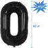 Tellpet Black Number 10 Balloons, 10th Birthday Party Balloons, 40 Inch Size