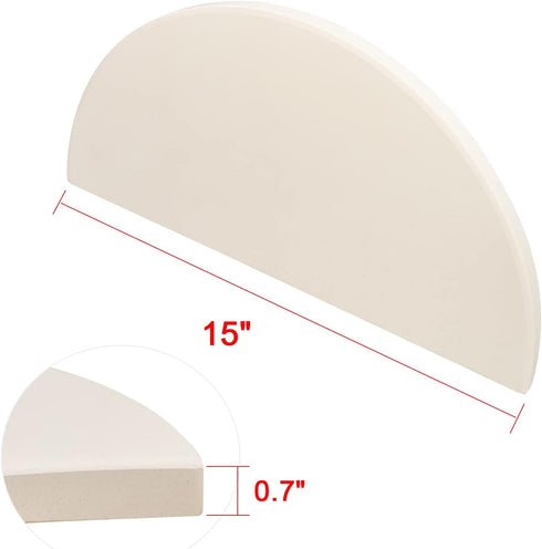 2-Pack,White Half-Moon Ceramic Heat Deflector Plates for Kamado Joe Classic I, II, III,Big Green Egg BBQ Accessories