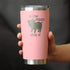 Bevvee Gettin Piggy Insulated Coffee Tumbler Cup, Stainless Steel Mug with Sliding Lid, Pig Themed Coffee Gifts (Pink)