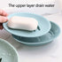 WYOK 2-Pack Soap Dish with Drain, Plastic Sponge Holder, Easy Cleaning Soap Saver Tray for Bathroom