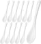 BTaT Tea Spoon Set of 12, White Porcelain Espresso Spoons, Ceramic Teaspoons for Loose Tea