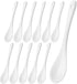 BTaT Tea Spoon Set of 12, White Porcelain Espresso Spoons, Ceramic Teaspoons for Loose Tea