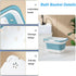 Plastic Caddy for Cleaning Supplies, Collapsible Storage Basket with Handles, Organizer Bin for Bathroom, Kitchen (Blue)