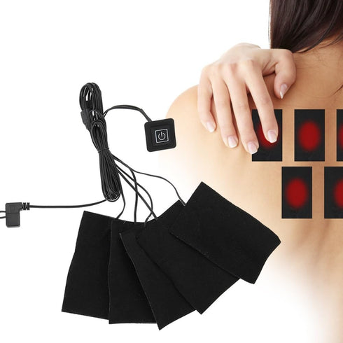 3 Gears USB Electric Heating Pads, Portable Waterproof Heater Pads with 5 Jacket Sheets for Winter Camping