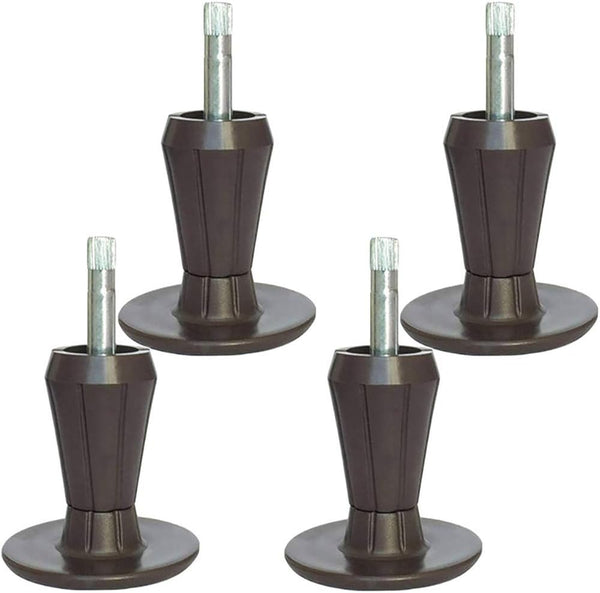 CAFORO Replacement Bed Frame Feet, 2-Piece Steel Stem Plastic Glide Legs to Replace Wheels (Set of 4)