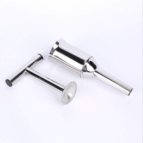 Stainless Steel Sausage Stuffer Tubes Filler Meat Filling Funnel Stuffer Tools, 28cm
