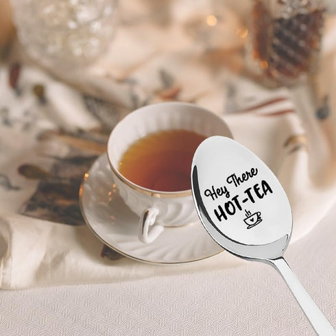 Tea Spoon Gift for Tea Lovers - Engraved Spoons for Best Friends, Christmas, Birthday, Valentine's Day