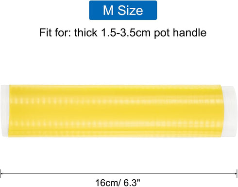 uxcell Silicone Pan Handle Sleeve, Heat Resistant Potholder Pot Holders Cover Sleeve for Cast Iron Frying Pan Handle Holder Spatulas, Yellow (M)