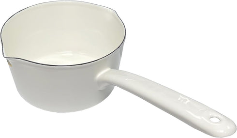 Enamel Milk Pan, 1.2L Mini Butter Warmer with Pour Spout, Nonstick Enamel Saucepan for Induction, Electric, Gas Stoves