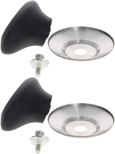 MroMax Universal Pot Lid Cover Knob - Replacement Knob for Kitchen Cookware, Black Beveled, 2Pcs