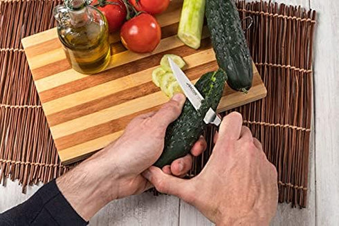 Arcos 4 Inch 100mm Forged Paring Knife Stainless Steel. Sharp Kitchen Knife for Peeling Fruits and Vegetables.