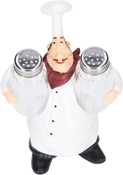Small Resin Chef Statue Salt Shakers, Cute Figurines Spice Jars for Restaurant Kitchen Decoration