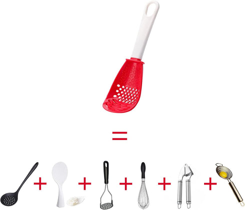 Pack of 2 Multifunctional Cooking Gadgets, 6 in 1 Cooking Utensils, Slotted Spoon, Heat Resistant Kitchen Tools