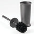mDesign Toilet Bowl Brush and Holder - Covered Bathroom Scrubber in Modern Holder - Space Saving Deep Cleaning Brush -