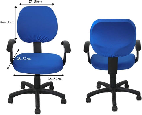 TOPINCN Soft Stretch Spandex Chair Seat Slipcover and Backrest Cover, Universal Office Chair Protective Cover (Blue)