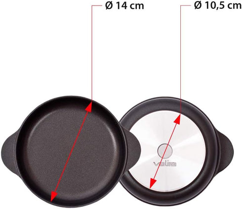 Mini Round Eared Tapas Dish, Aluminium, ø 16cm, Dark Grey