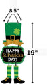 Festive Multicolor St. Patrick's Day Leprechaun Triple Sign - 19"x 8.5" - MDF Wall Decor with Glitter and Ribbon Hanger