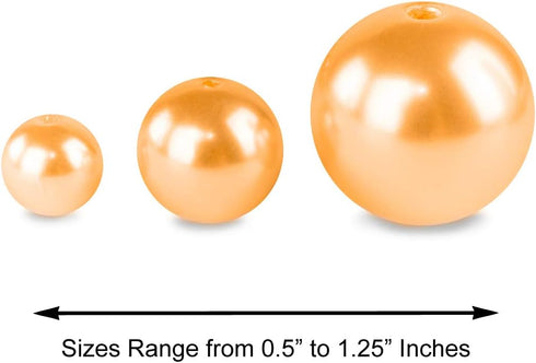 Super Z Outlet Elegant Glossy Polished Pearl Beads, 8 Ounce Pack, 70 Pieces, Gold, for DIY Jewelry