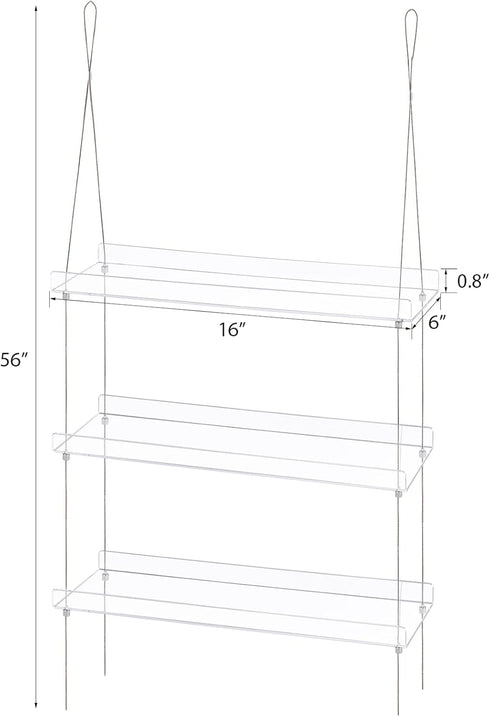 3-Tier Sumerflos Acrylic Window Boxes Plant Shelves for Windows, Acrylic Hanging Window Plant Shelves, Indoor Windows
