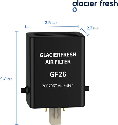 GLACIER FRESH Replacement Air Purification Cartridge for Sub-Zero Refrigerator 7042798, 7007076, 7007067 (1 Pack)