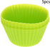 Utoolmart Silicone Cupcake Cups, Reusable Non-stick Baking Liners for Party Halloween Christmas, Green 5 Pcs