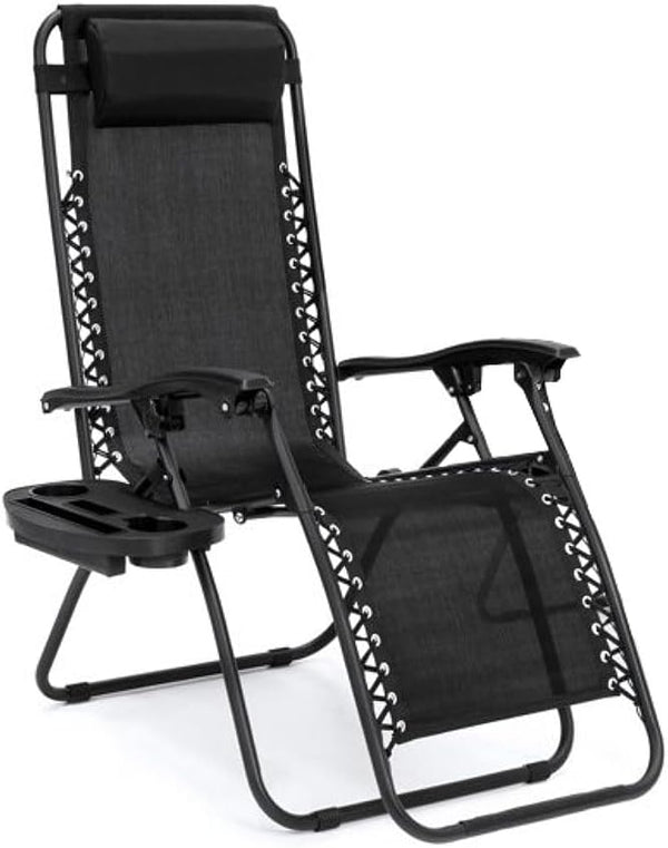 EZONE (1-Chair) Zero Gravity Lounge Chair Outdoor Adjustable Reclining Patio Chair Steel Mesh