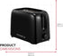 Holstein Housewares 2-Slice Toaster with 6 Browning Control Settings, Black, for Toasting Bread and Bagels