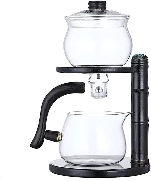 Lazy Kungfu Glass Tea Set Semi Automatic Drip Rotating with Infuser Glass