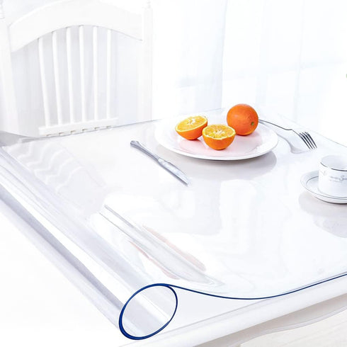 AimerGro 16x48 Inch Upgraded Clear PVC Table Cover Protector 1.5mm Thick Crystal Vinyl