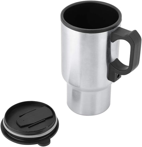 Stainless Steel Heating Cup, 12V 450mL Electric Car Heating Coffee Milk Cup, Compact Electric Car Lighter Kettle Boiler