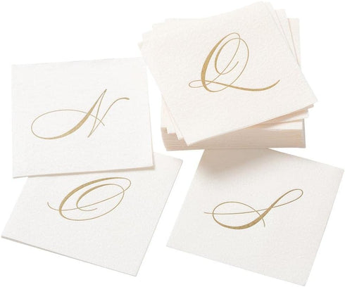 Entertaining with Caspari White Pearl Cocktail Napkins, Monogram C, Pack of 30 (2900CG.C)