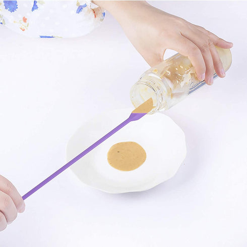 Mini Spatula Silicone Spatula Set, 4pcs Small Makeup Scrapers for Cosmetics, Reusable Beauty Tiny Tools, Thin Jar