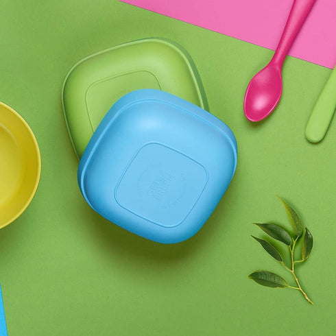 Bamboo Kids Bowls, 4 Pack Set, Stackable Dinnerware for Kids, Dishwasher Safe