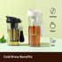 Cold Brew Coffee Maker Travel Tumbler, 17oz/500ml with Soft Silicone Handle & Airtight Lid for Iced Coffee