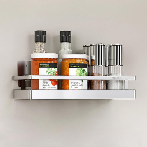 kaileyouxiangongsi SUS304 Stainless steel Wall Mount Spice Rack Storage Basket - Seasoning Container,