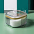 NAN Wind 4 Compartments Seasoning Box with Lid, Clear Storage Container, Kitchen Condiment Jars, Plastic Seasoning Box