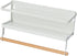 Household Essentials Metal Magnetic Spice Rack with Paper Towel Holder, White