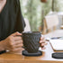 Set 4 UMIRRO Black Coasters for Drinks for Tabletop Protection with Super Absorbent Felt Pad, Cool Cup mats for Wooden