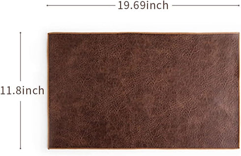 1220 Inch Waterproof PU Leather Table Runner, Vintage Coffee/Tea Mats, Heat Resistant & Wipe Clean, Bedside Nightstand