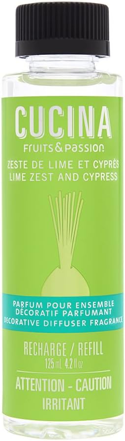 Fruits & Passion Cucina Diffuser Refill Lime Zest & Cypress, Liquid Home