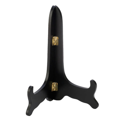 Tripar Wooden Display Stand, Handcrafted Design with Gold Latches, Black Finish (8-Inch Depth) - Perfect for Plates,