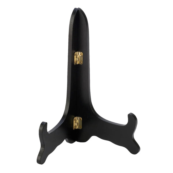 Tripar Wooden Display Stand, Handcrafted Design with Gold Latches, Black Finish (8-Inch Depth) - Perfect for Plates,