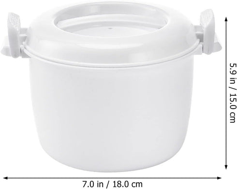 Microwave Rice Cooker Rice Steamer: Round Microwave Food Container Microwaveable Rice Pasta Cooker Microwave Rice Steamer for Rice Chicken Pasta
