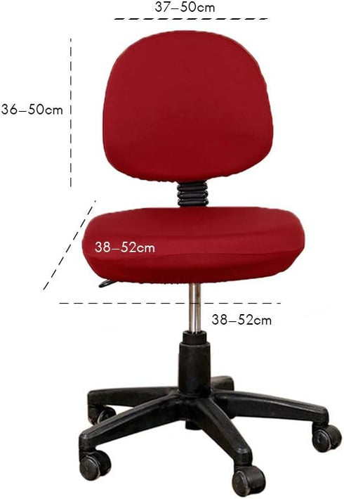TOPINCN Office Computer Chair Covers, Split Stretchable Seat Cover Universal Split Rotating Swivel Chair Slipcover Protector 2 Piece, Office Chair Backrest Cover Rotating Chair Seat Cover (Red) by TOPINCN