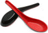 2PCS Asian Soup Spoons - Chinese Japanese Miso Ramen Wonton Dumpling Pho Rice Noodle Spoons, Red and Black