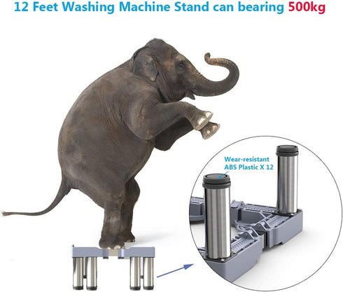 Washer and Dryer Stands, 12 Feet Adjustable Appliance Base for Washing Machine Dryers Refrigerator, Height 20cm