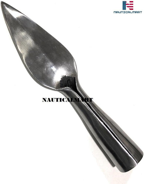 NauticalMart Reproduction Roman or Medieval Steel Spearpoint - 8" Long Hand Forged Viking Saga Iron Lozenge Spear Head